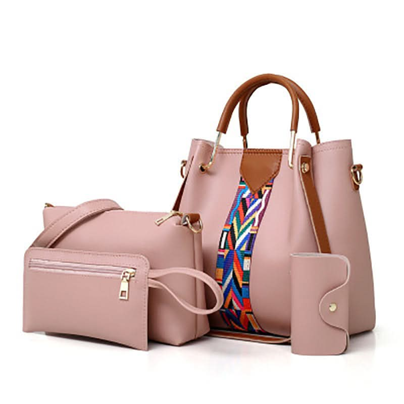 Four-piece Color Contrast Handbags For Women