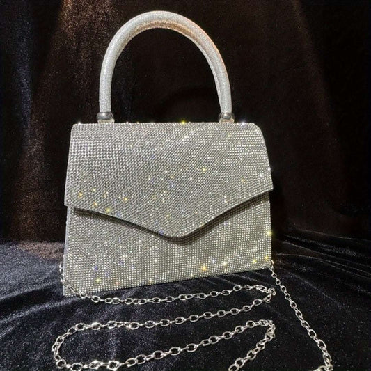 Evening Bag Clutch Purses for Women, Rhinestone silver