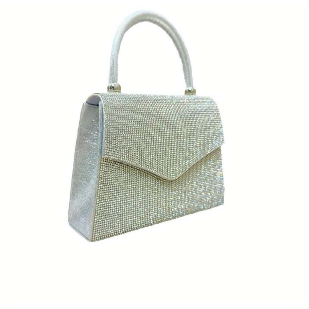 Evening Bag Clutch Purses for Women, Rhinestone silver