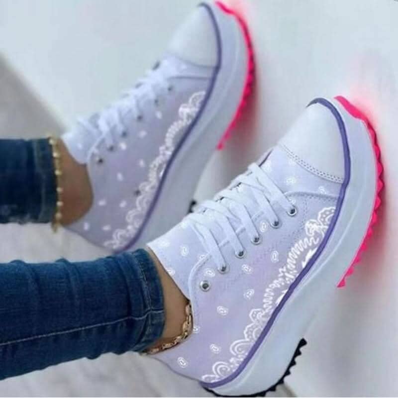 2022 Pattern Canvas Women Sneakers Sneakers & Runners Silver Juneberry 