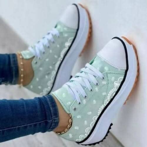 2022 Pattern Canvas Women Sneakers Sneakers & Runners Silver Juneberry Green 8.5 