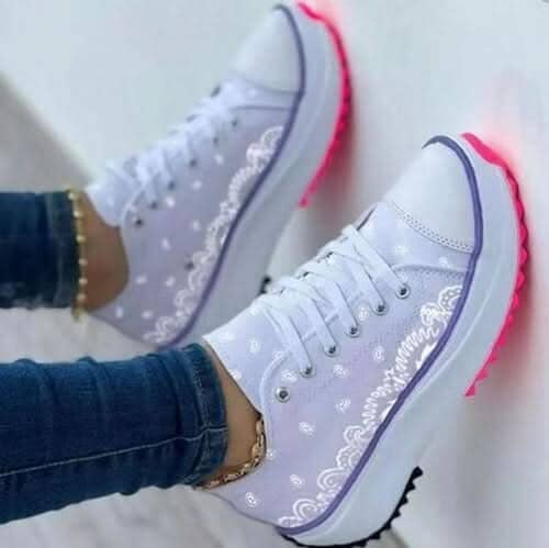 2022 Pattern Canvas Women Sneakers Sneakers & Runners Silver Juneberry White 5 