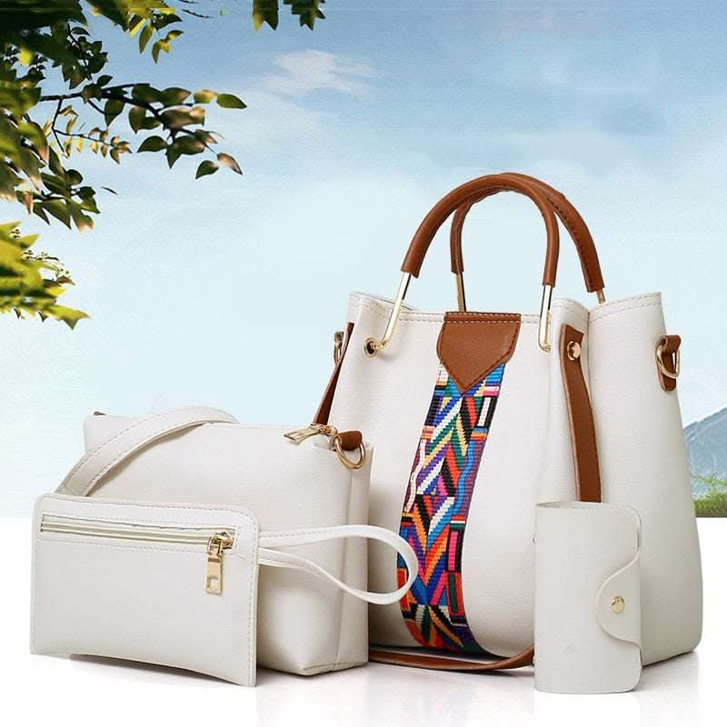 Four-piece Color Contrast Handbags For Women