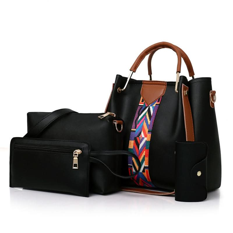 Four-piece Color Contrast Handbags For Women