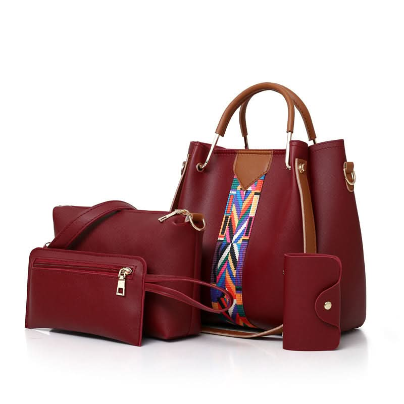 Four-piece Color Contrast Handbags For Women