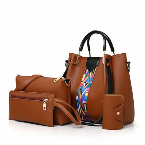 Four-piece Color Contrast Handbags For Women