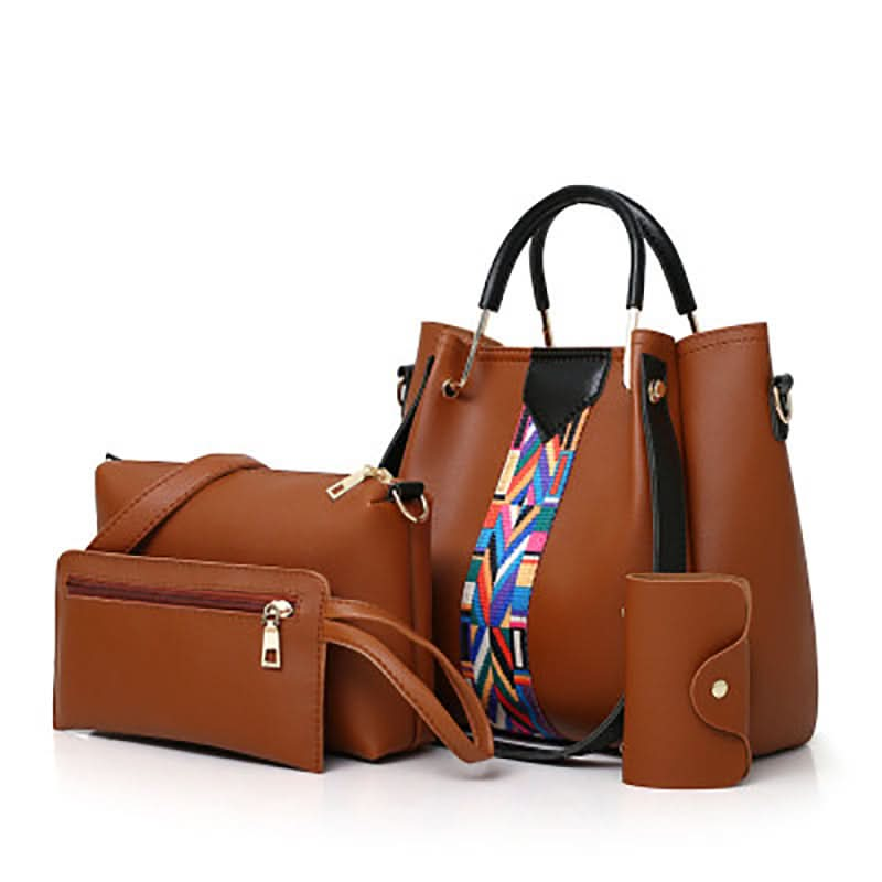 Four-piece Color Contrast Handbags For Women