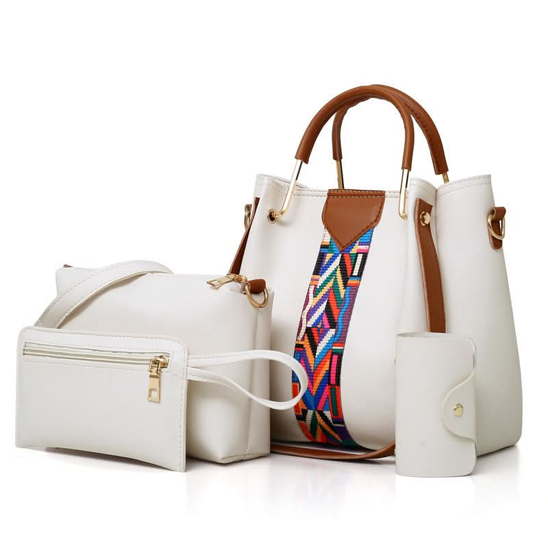 Four-piece Color Contrast Handbags For Women