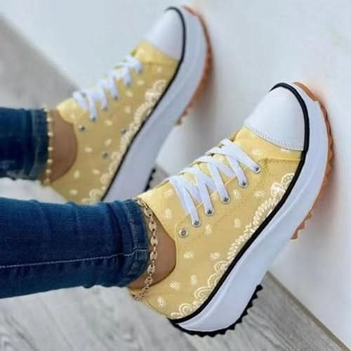 2022 Pattern Canvas Women Sneakers