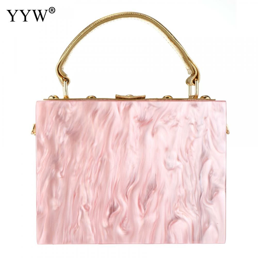 Acrylic Handbags Women 2022 Fashion Flower Shoulder Bags Evening Party