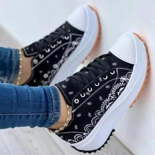 2022 Pattern Canvas Women Sneakers