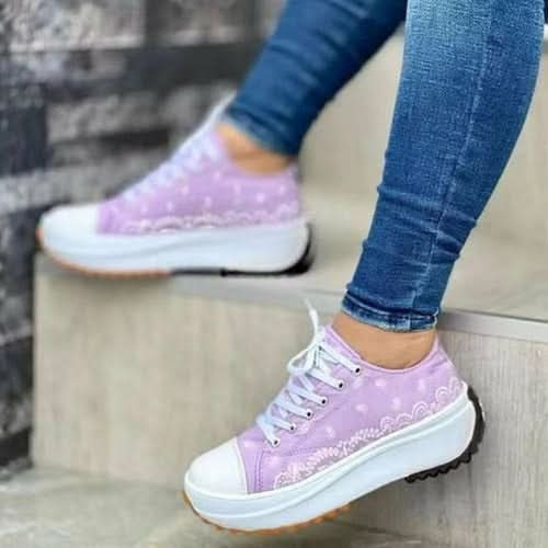 2022 Pattern Canvas Women Sneakers