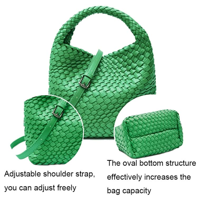 PU Leather Hand-woven Handbag 2 in 1