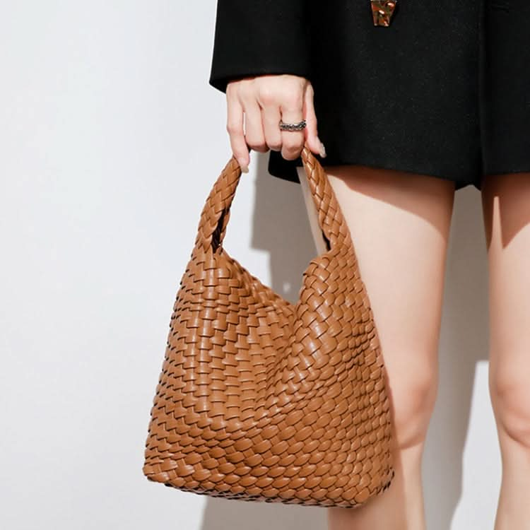 PU Leather Hand-woven Handbag 2 in 1