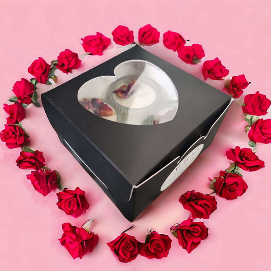 Valentine's Gift Set - Heart-Shaped Tealights in Vanilla Cream Scent