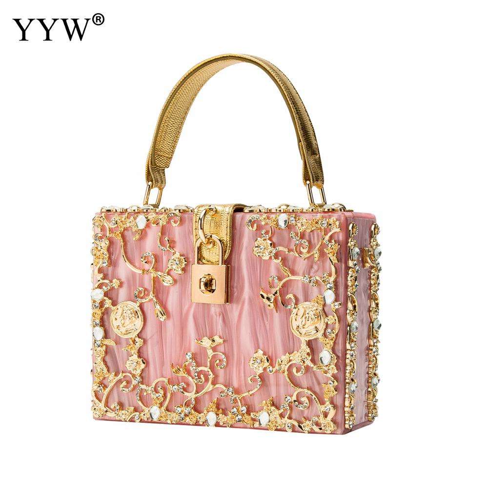 Acrylic Handbags Women 2022 Fashion Flower Shoulder Bags Evening Party Handbags Lavender Coco 