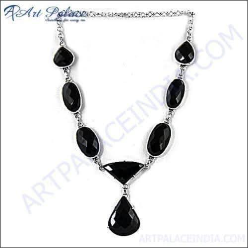 Stunning Black Onyx Silver Necklace - Elegant Jewelry for Every