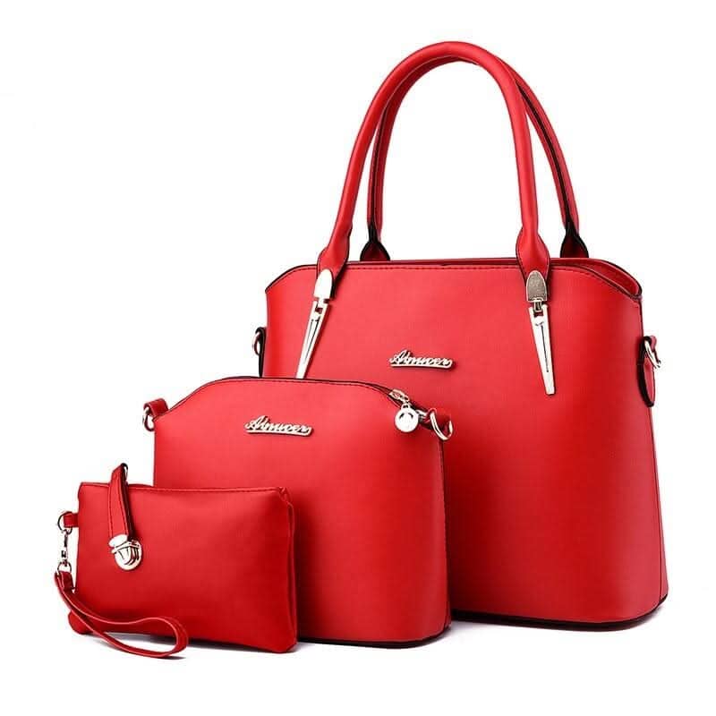 Casual Fashion Three-Piece Handbag For Women Handbags Maroon Asteria 