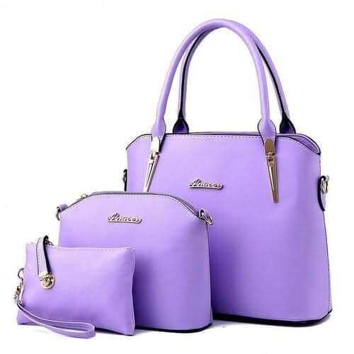 Casual Fashion Three-Piece Handbag For Women Handbags Maroon Asteria Purple 