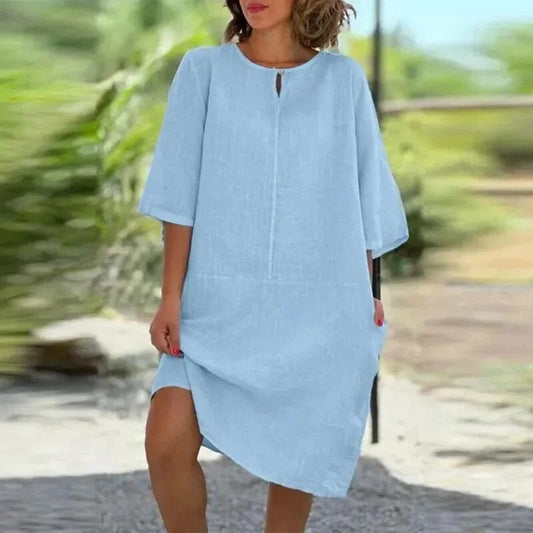 Cotton Linen Casual Summer Dress for Women Clothing Fashion Y2k eprolo 