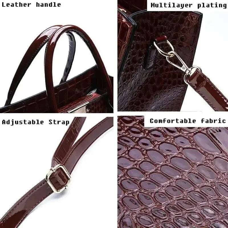 Crocodile Print Women Handbag Handbags Copper Pallas 