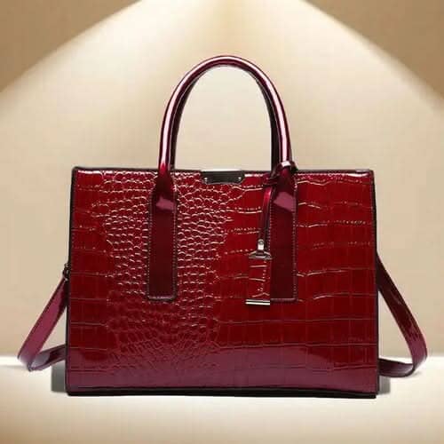 Crocodile Print Women Handbag Handbags Copper Pallas Red 