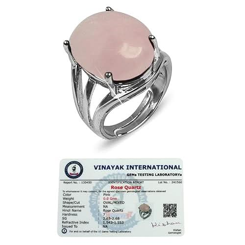 Rose Quartz Gemstone Adjustable Ring