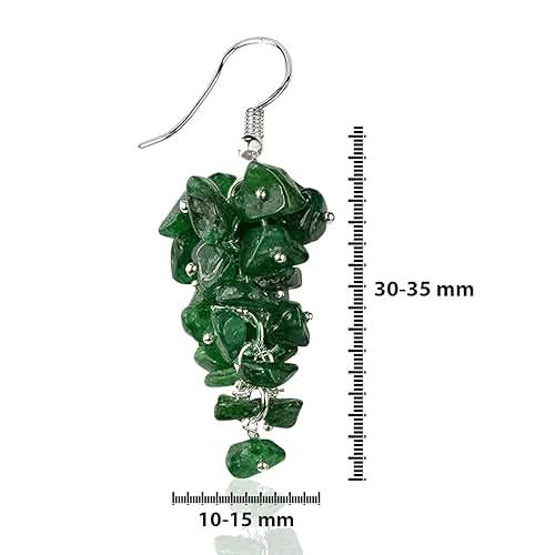 Natural Chip Green Aventurine Crystal Stone Earrings for Girls & Women