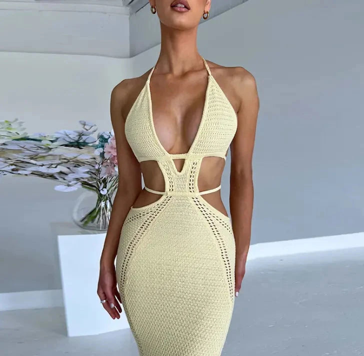 dress Fibobus DropShipping Light yellow S 