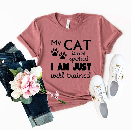 DT0175 My Cat Is Not Spoiled Shirt T-shirts Red Alcestis 