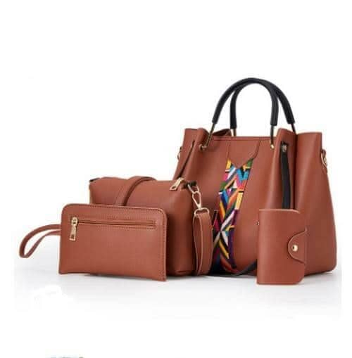 Fashion Four-piece Handbags For Women Handbags Maroon Asteria Brown 