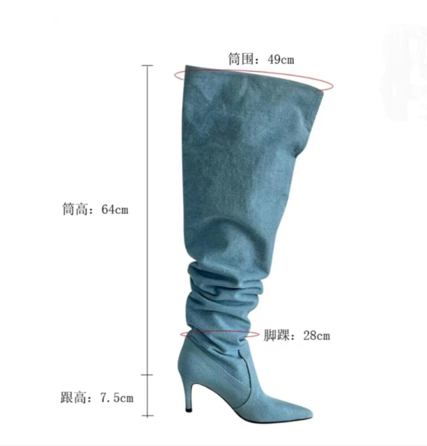 Foreign Trade Pointed Thin Heel Wide Large Sleeve Pleated Boots eprolo 