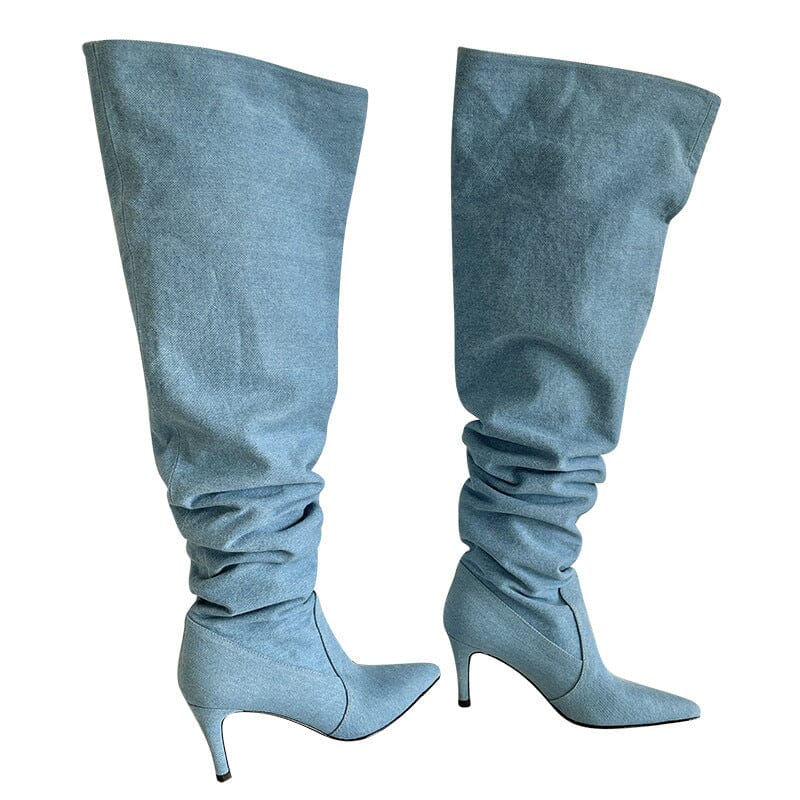 Foreign Trade Pointed Thin Heel Wide Large Sleeve Pleated Boots eprolo 