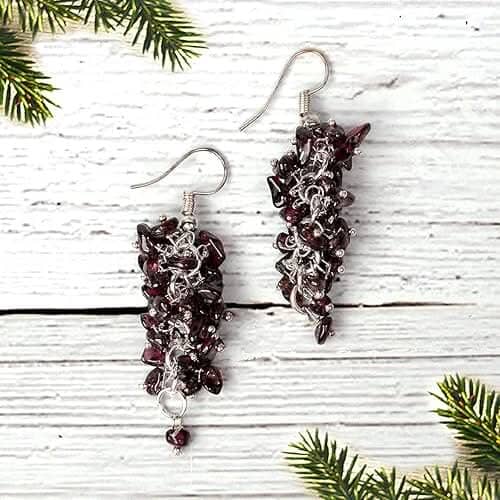 Garnet Natural Chip Beads Earrings for Women,Girls Earrings Amethyst Hector 