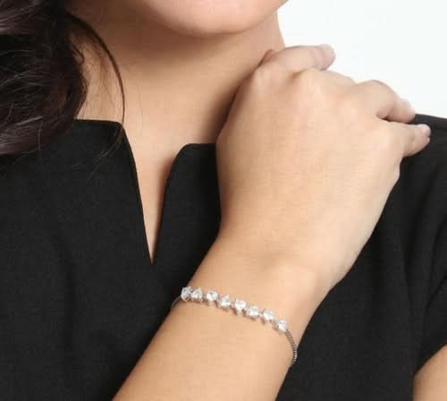 Sterling Silver Valentine Solitaire Bracelet Gift