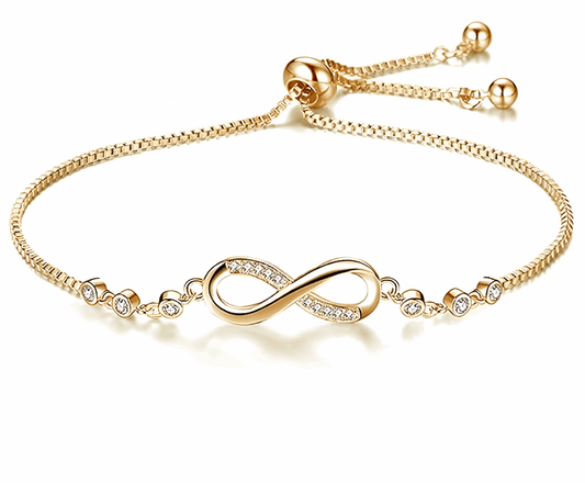 Beautifull Infinity Shape Gold Plated Bracelet For Women Size 10X10X5