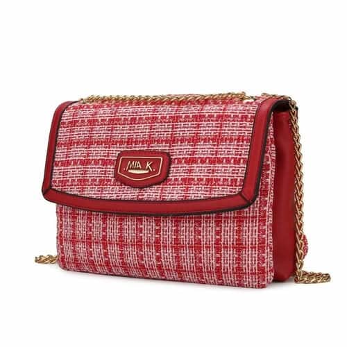 Mackenzie Shoulder Handbag Tweed Vegan Leather Women Bags & Wallets Pink Orpheus Red 