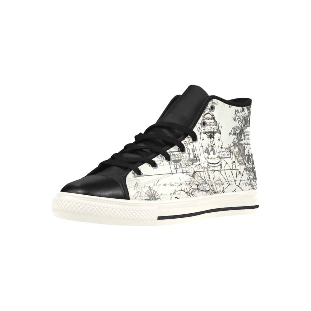 MAP AND SOME ILLUSTRATIONS High Top Action Leather Men's Shoes Women's Clothing Lilac Angel 