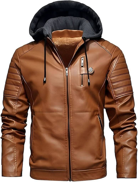 Men’s Casual Stylish PU Leather Zip-Up Motorcycle Bomber Jacket Size Men's Clothing Turquoise Hermione 