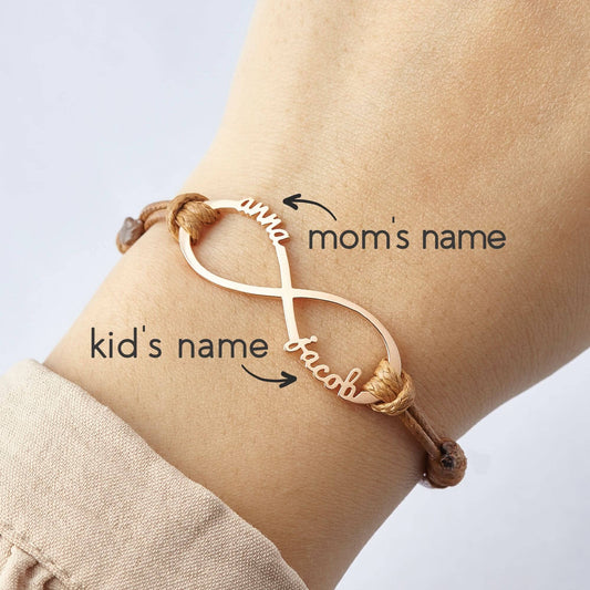 Mom Bracelet With Kids Names, Infinity Bracelet With Names,Mom Jewelry Bracelets Green Millie 