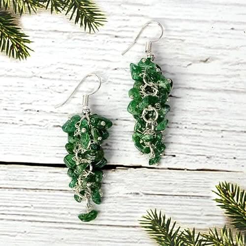 Natural Chip Green Aventurine Crystal Stone Earrings for Girls & Women Earrings Amethyst Hector 