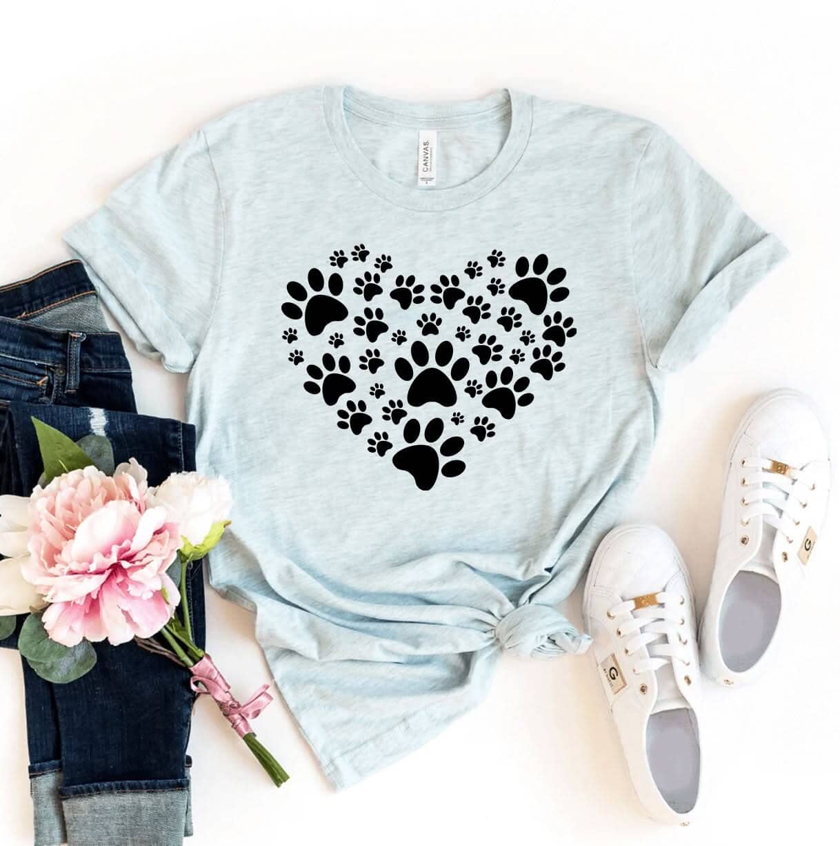 Paw Heart T-shirt T-shirts Agate 