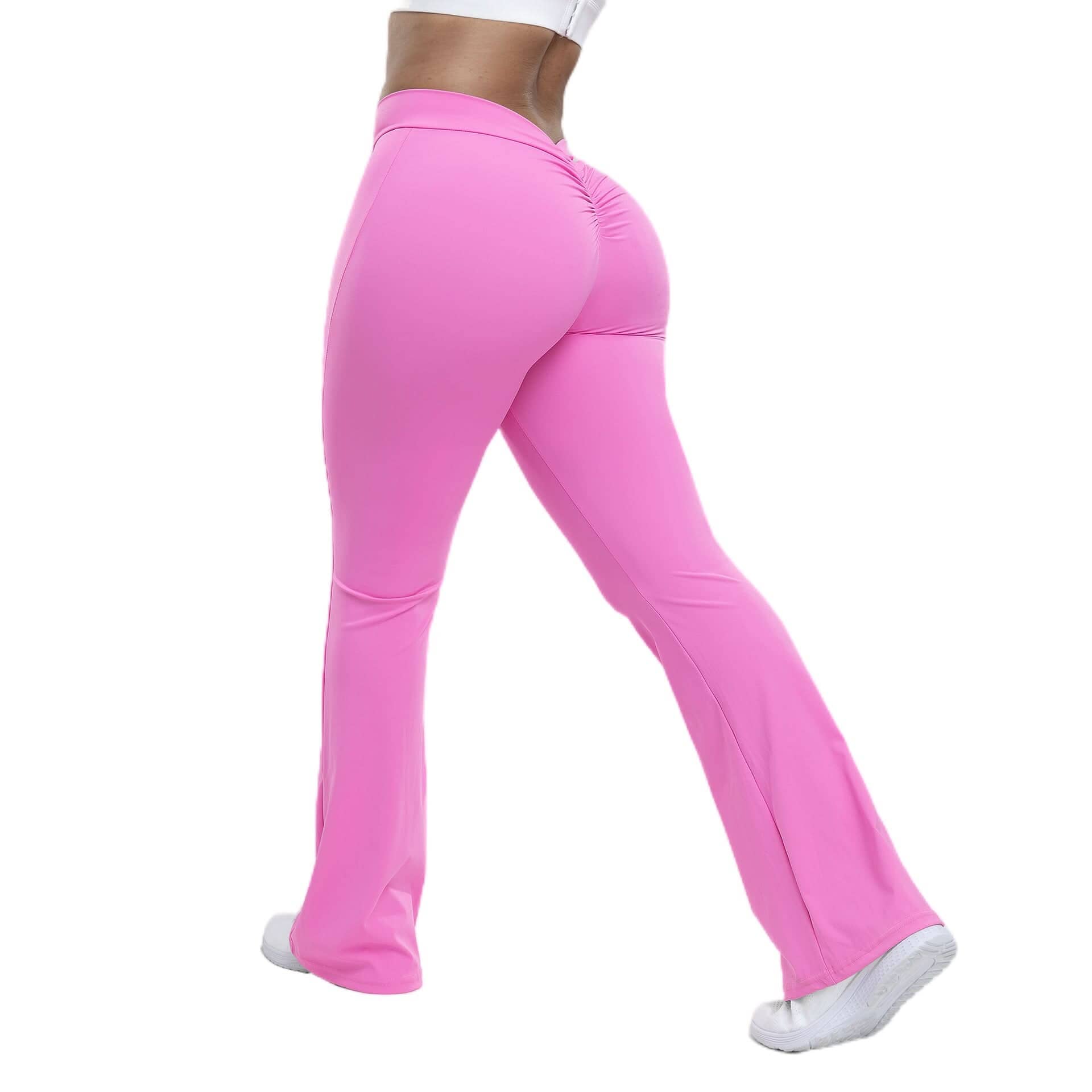 Peach trumpet pants for women are high-waisted, hip-lifting, and designed with a wide-leg fit, perfect for yoga and fitness. eprolo 