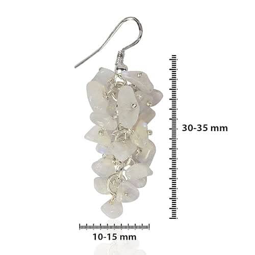 Rainbow Moonstone Natural Chip Beads Earrings Women & Girls (White) Earrings Amethyst Hector 