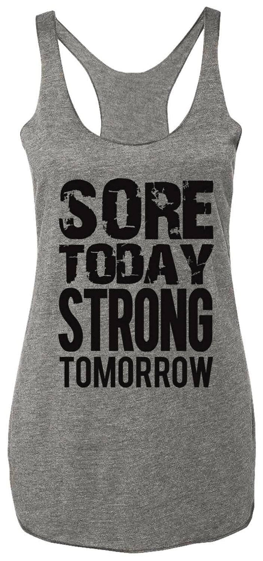 Sore Today STRONG Tomorrow Workout Tank Top Gray with Black Women's Clothing Orange Apollo 