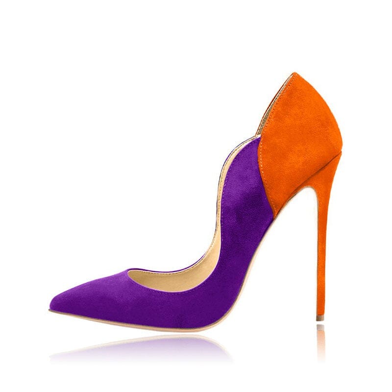 Suede high heels pointed toe eprolo purple 33 