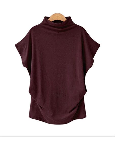 Summer Female Cotton Blouse Women Wholesale Women Blouse Cotton High Quality eprolo Wine Red S 