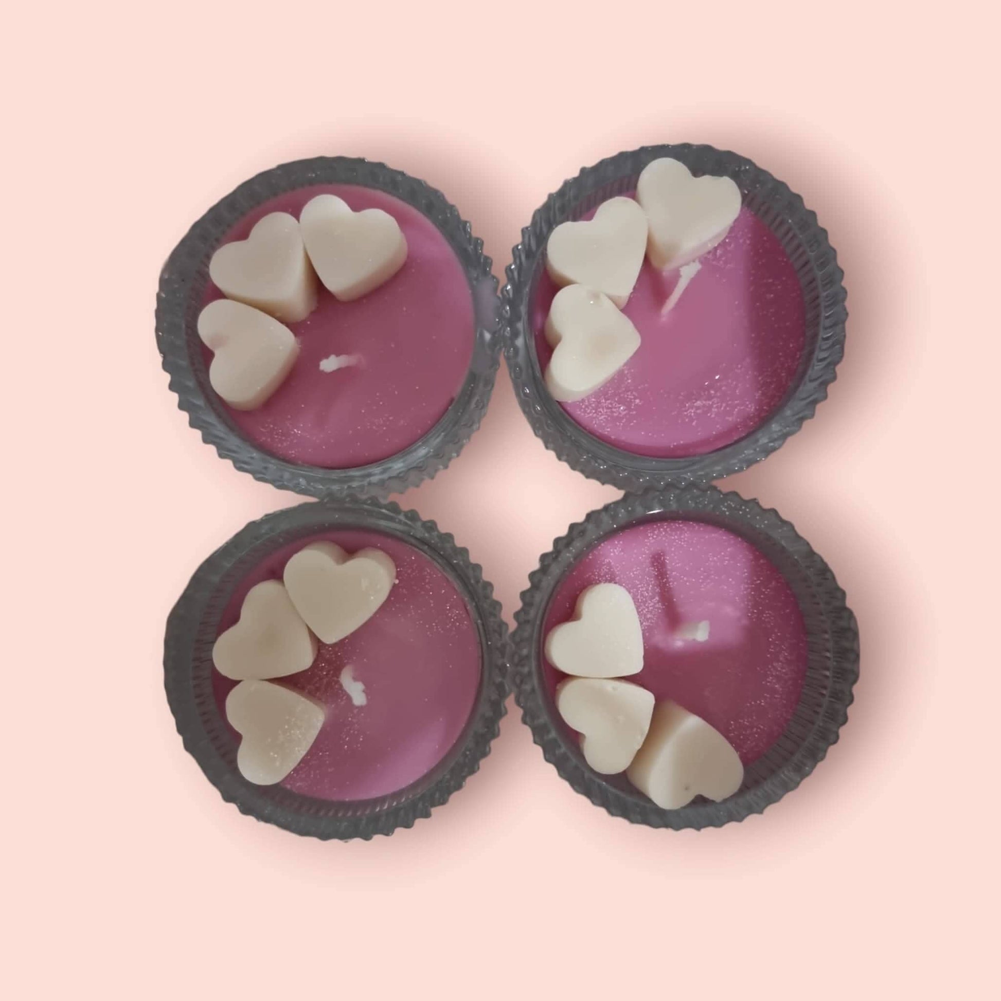 Valentine's Gift Set - Heart-Shaped Tealights in Blackberry Orchid Gifts Apricot Nemesis 