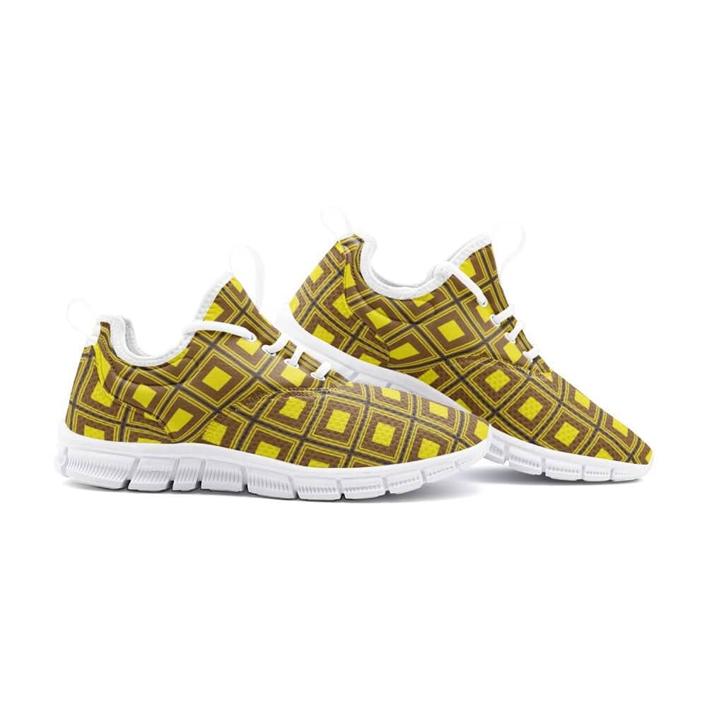 VIPER SHOES STYLE 54TF Abstract Yellow Cube Unisex Lightweight Sneaker Sneakers & Runners Fuchsia Rosemary 