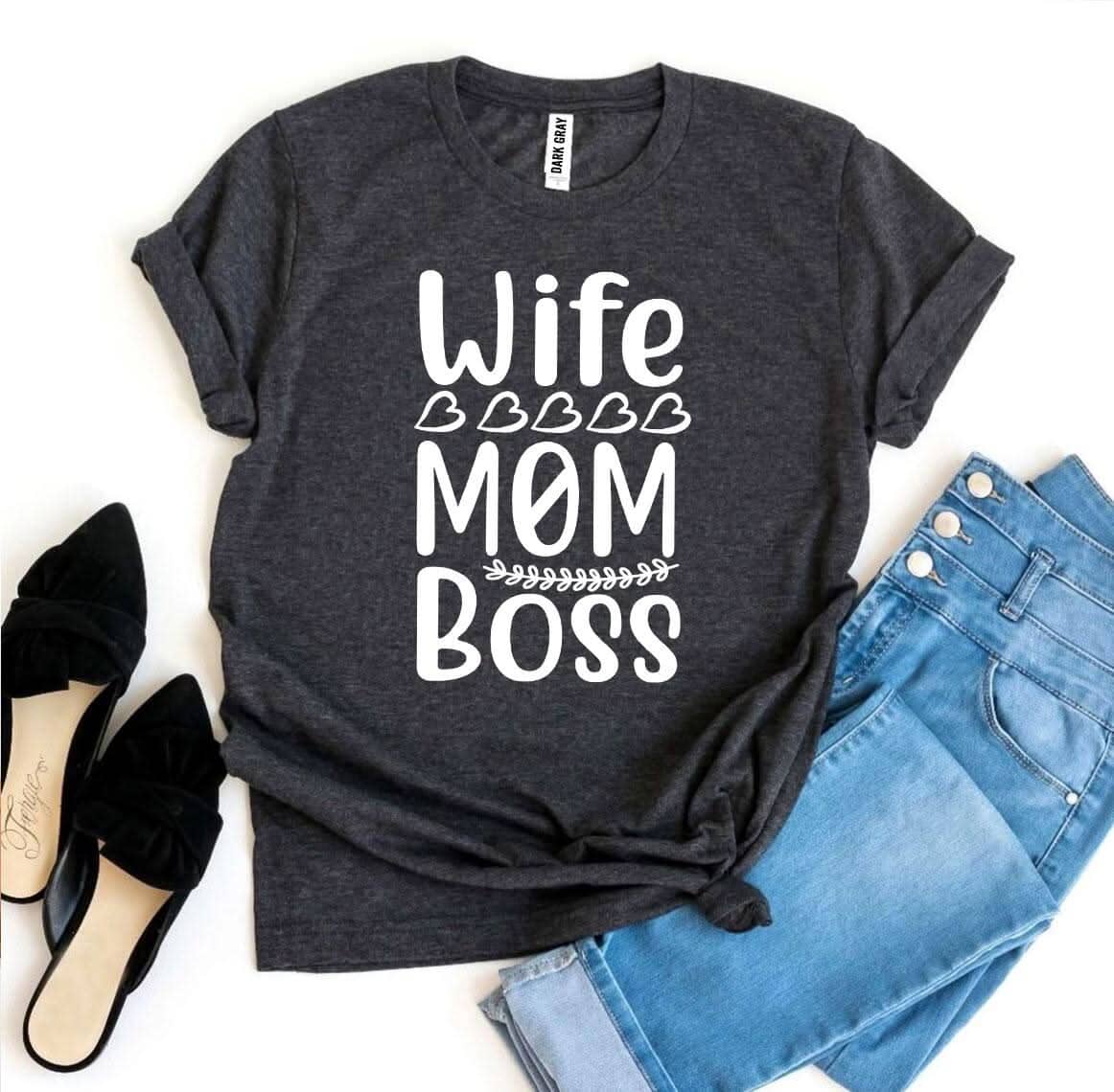 Wife Mom Boss T-shirt T-shirts Agate 